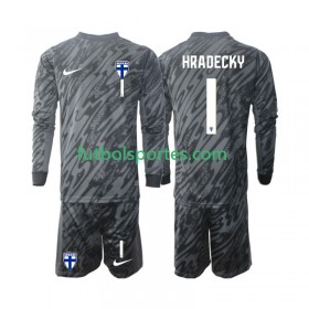 Camiseta Finlandia HRADECKY 1 Portero Niño Primera Equipación 2024 Manga Larga